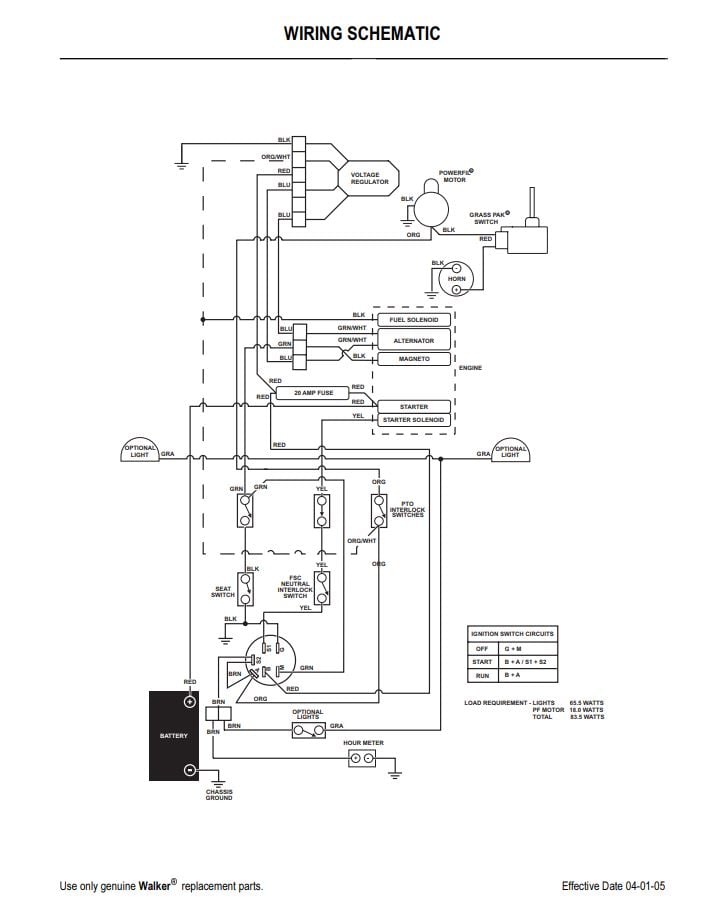 2005 To 2011 Walker Ms Wiring Schematic Propartsdirect