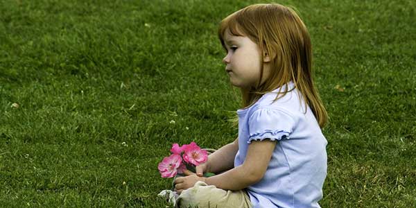 Girl on lawn