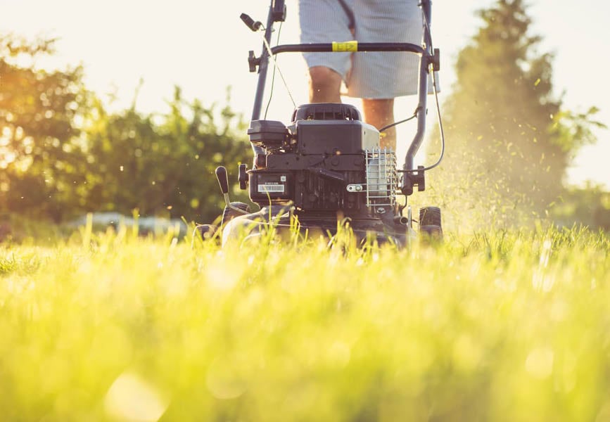 “Mowing during sunset