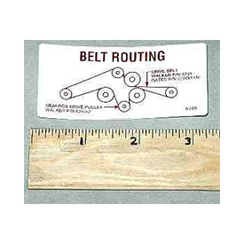 Walker 8749 (Nr) Decal, Drive Belt Routing