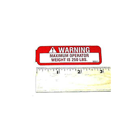 (Nr) Decal, Max Load Warning Lexan
