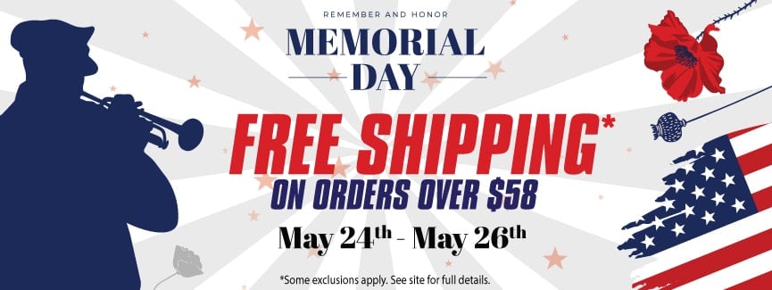 FREE SHIPPING On Orders Over $58!