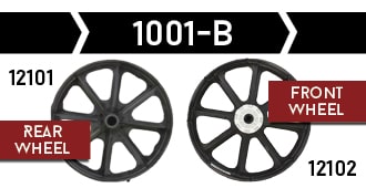 Earthway Spreader 1001-B Front and Back Wheels In-Stock!